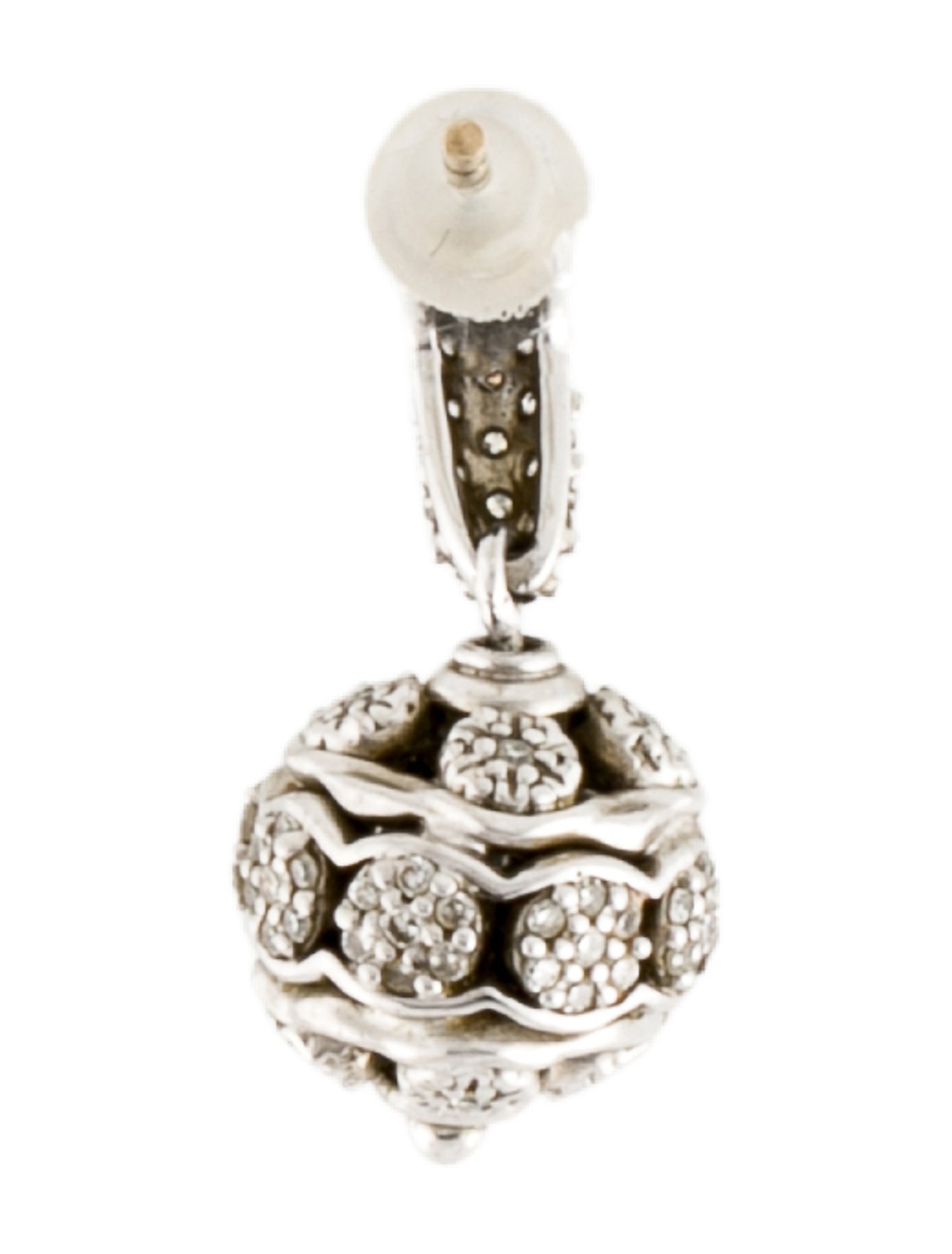 David Yurman Diamond Ball Drop Single Earring